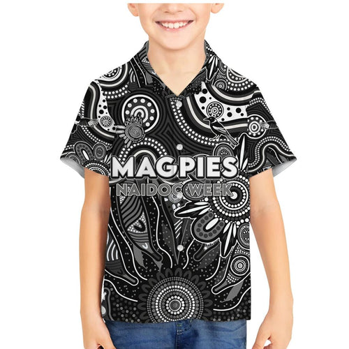 Personalised Magpies NAIDOC Week 2024 Family Matching Mermaid Dress and Hawaiian Shirt Aussie Aboriginal Art