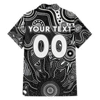 Personalised Magpies NAIDOC Week 2024 Family Matching Off Shoulder Short Dress and Hawaiian Shirt Aussie Aboriginal Art