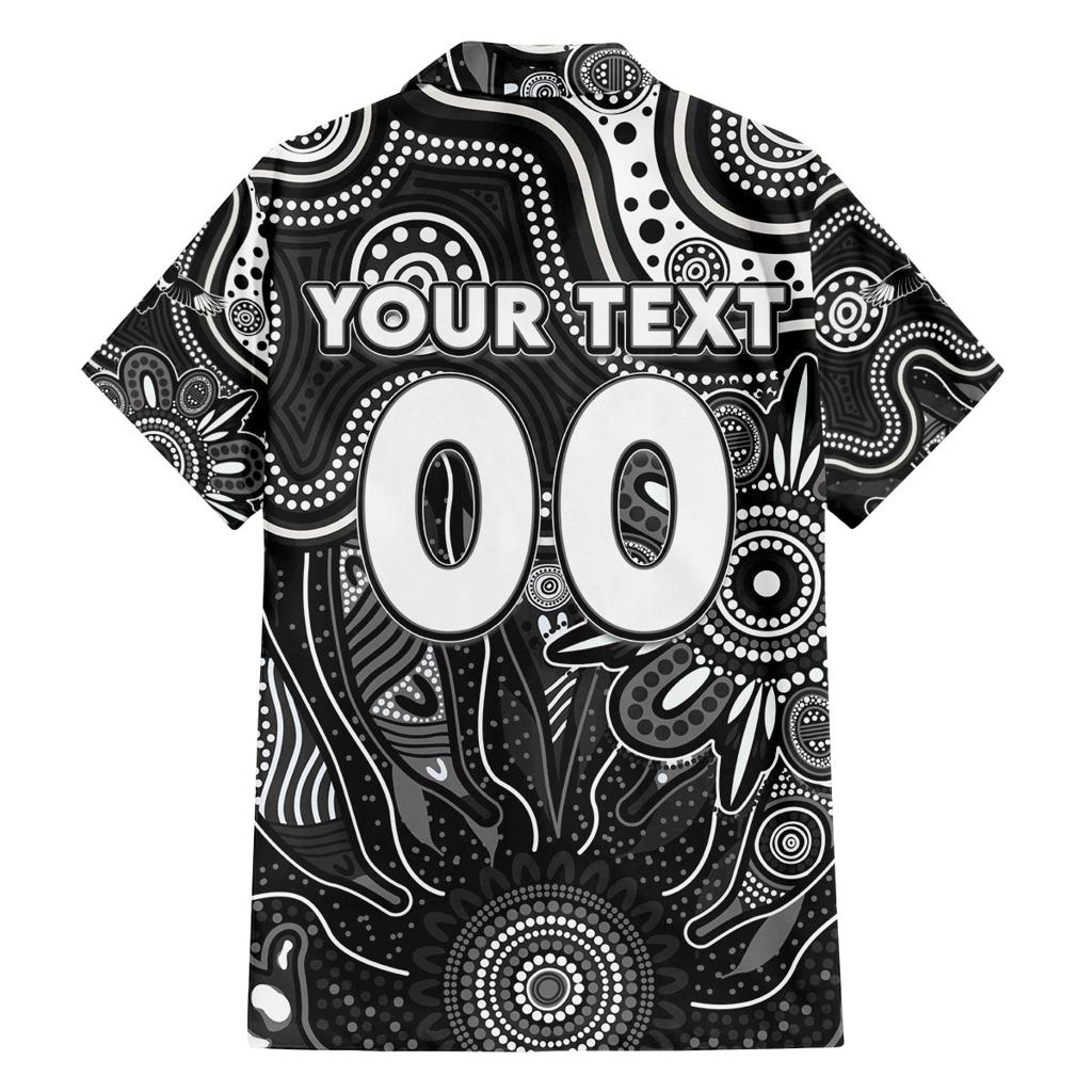 Personalised Magpies NAIDOC Week 2024 Family Matching Off Shoulder Short Dress and Hawaiian Shirt Aussie Aboriginal Art