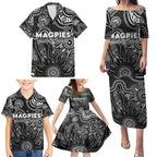 Personalised Magpies NAIDOC Week 2024 Family Matching Puletasi and Hawaiian Shirt Aussie Aboriginal Art