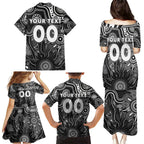 Personalised Magpies NAIDOC Week 2024 Family Matching Puletasi and Hawaiian Shirt Aussie Aboriginal Art