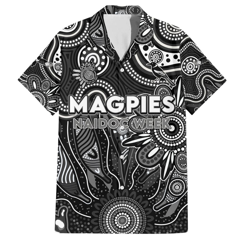 Personalised Magpies NAIDOC Week 2024 Family Matching Short Sleeve Bodycon Dress and Hawaiian Shirt Aussie Aboriginal Art