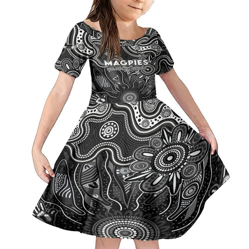 Personalised Magpies NAIDOC Week 2024 Family Matching Summer Maxi Dress and Hawaiian Shirt Aussie Aboriginal Art