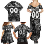 Personalised Magpies NAIDOC Week 2024 Family Matching Summer Maxi Dress and Hawaiian Shirt Aussie Aboriginal Art