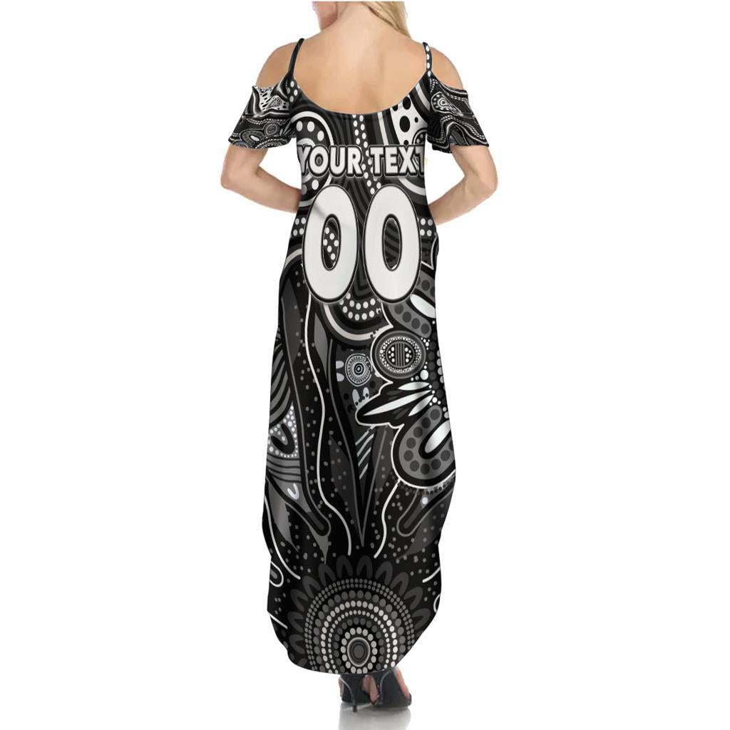 Personalised Magpies NAIDOC Week 2024 Family Matching Summer Maxi Dress and Hawaiian Shirt Aussie Aboriginal Art