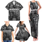 Personalised Magpies NAIDOC Week 2024 Family Matching Tank Maxi Dress and Hawaiian Shirt Aussie Aboriginal Art