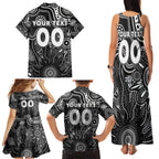 Personalised Magpies NAIDOC Week 2024 Family Matching Tank Maxi Dress and Hawaiian Shirt Aussie Aboriginal Art