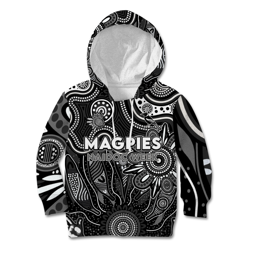 Personalised Magpies NAIDOC Week 2024 Kid Hoodie Aussie Aboriginal Art