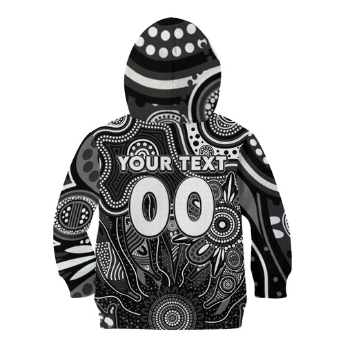 Personalised Magpies NAIDOC Week 2024 Kid Hoodie Aussie Aboriginal Art
