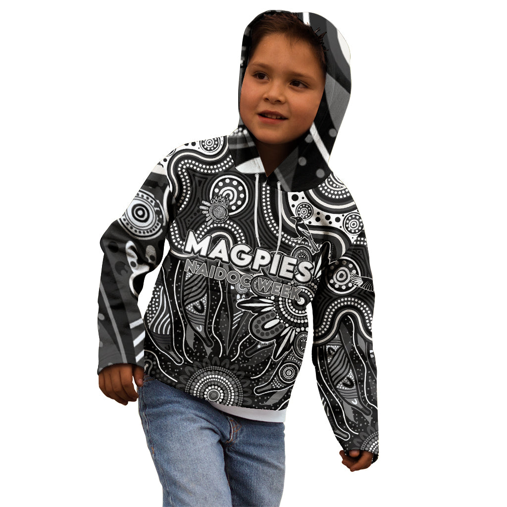 Personalised Magpies NAIDOC Week 2024 Kid Hoodie Aussie Aboriginal Art