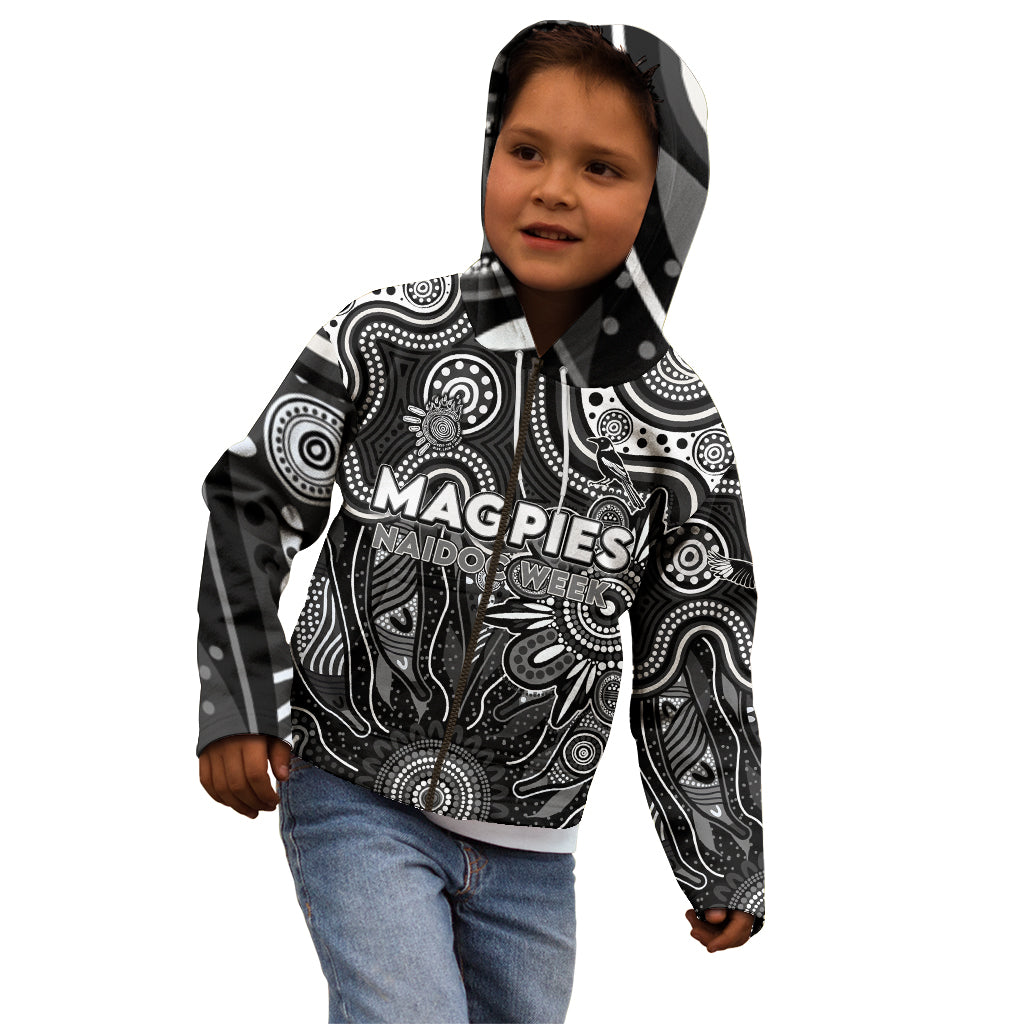Personalised Magpies NAIDOC Week 2024 Kid Hoodie Aussie Aboriginal Art