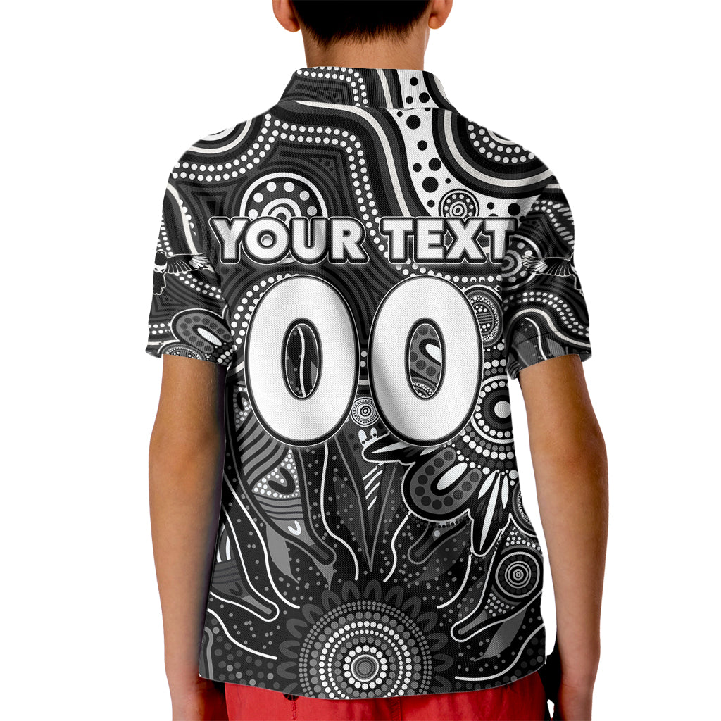 Personalised Magpies NAIDOC Week 2024 Kid Polo Shirt Aussie Aboriginal Art