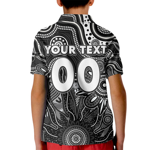 Personalised Magpies NAIDOC Week 2024 Kid Polo Shirt Aussie Aboriginal Art