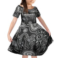 Personalised Magpies NAIDOC Week 2024 Kid Short Sleeve Dress Aussie Aboriginal Art