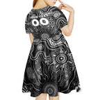 Personalised Magpies NAIDOC Week 2024 Kid Short Sleeve Dress Aussie Aboriginal Art