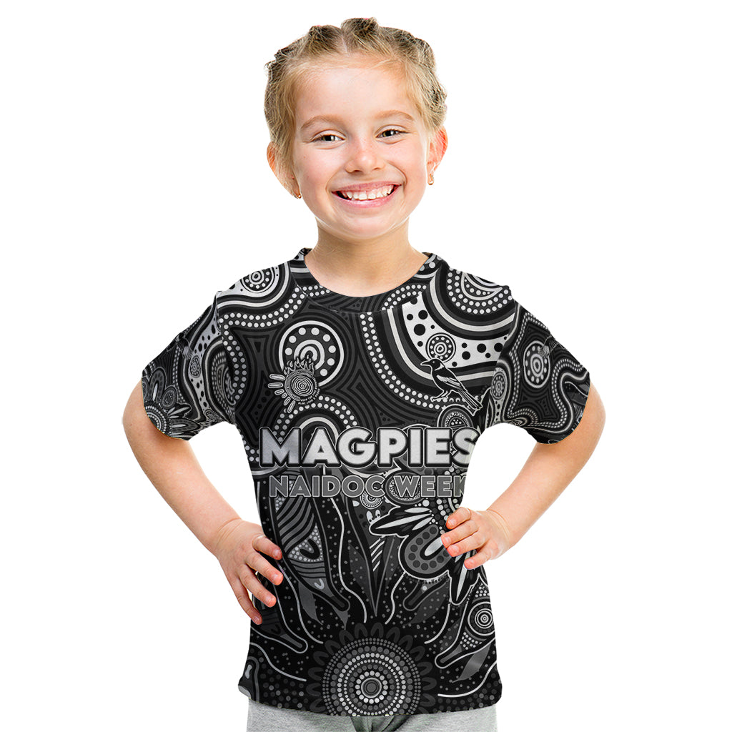 Personalised Magpies NAIDOC Week 2024 Kid T Shirt Aussie Aboriginal Art