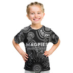 Personalised Magpies NAIDOC Week 2024 Kid T Shirt Aussie Aboriginal Art
