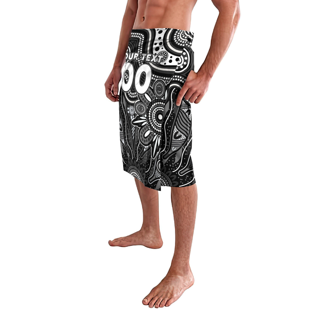 Personalised Magpies NAIDOC Week 2024 Lavalava Aussie Aboriginal Art