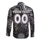 Personalised Magpies NAIDOC Week 2024 Long Sleeve Button Shirt Aussie Aboriginal Art