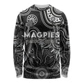 Personalised Magpies NAIDOC Week 2024 Long Sleeve Shirt Aussie Aboriginal Art