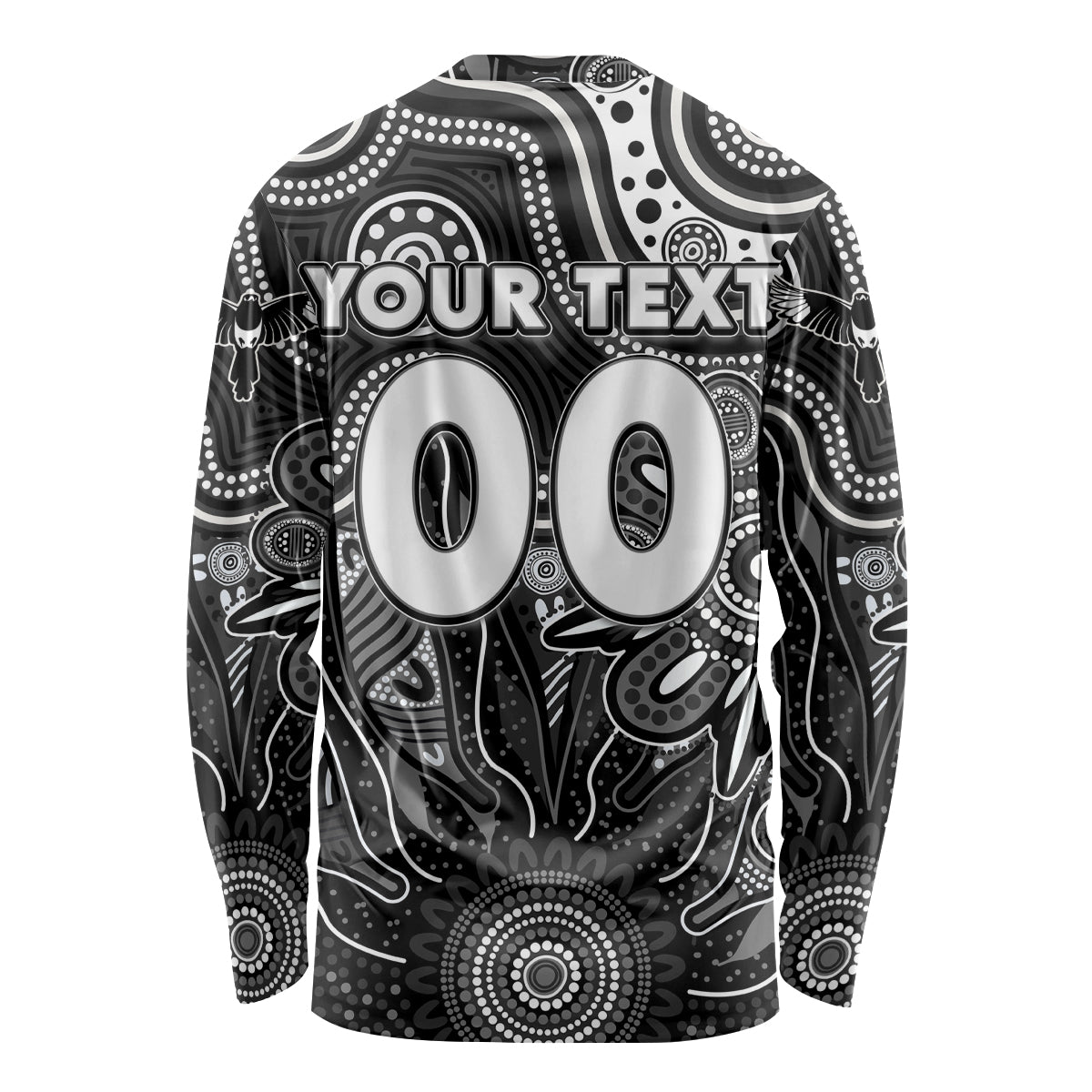 Personalised Magpies NAIDOC Week 2024 Long Sleeve Shirt Aussie Aboriginal Art
