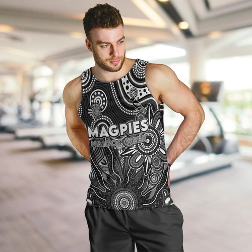 Personalised Magpies NAIDOC Week 2024 Men Tank Top Aussie Aboriginal Art