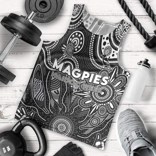 Personalised Magpies NAIDOC Week 2024 Men Tank Top Aussie Aboriginal Art