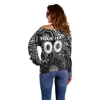 Personalised Magpies NAIDOC Week 2024 Off Shoulder Sweater Aussie Aboriginal Art