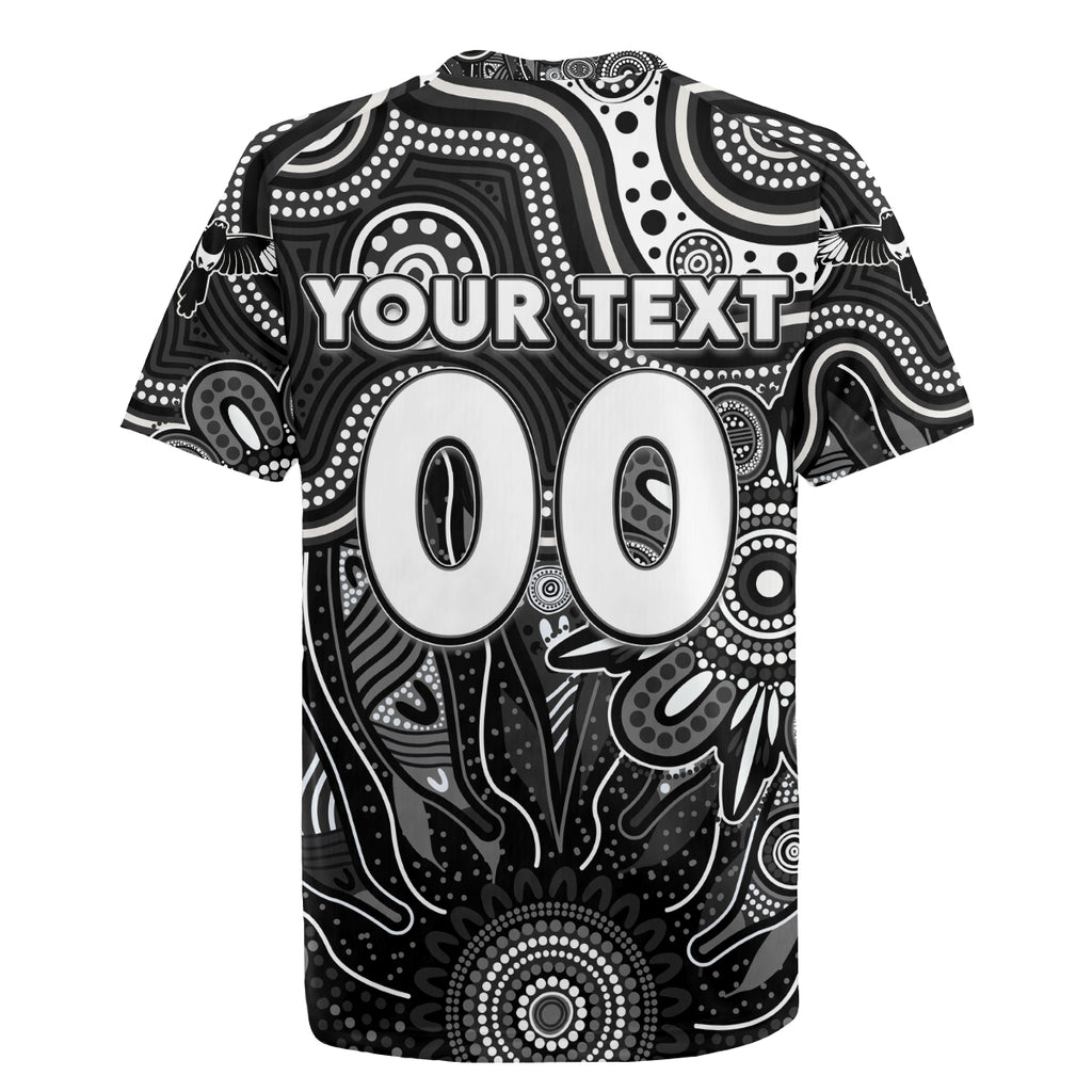 Personalised Magpies NAIDOC Week 2024 Rugby Jersey Aussie Aboriginal Art