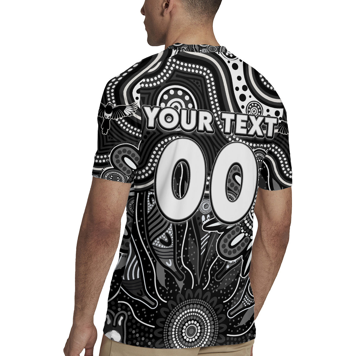 Personalised Magpies NAIDOC Week 2024 Rugby Jersey Aussie Aboriginal Art
