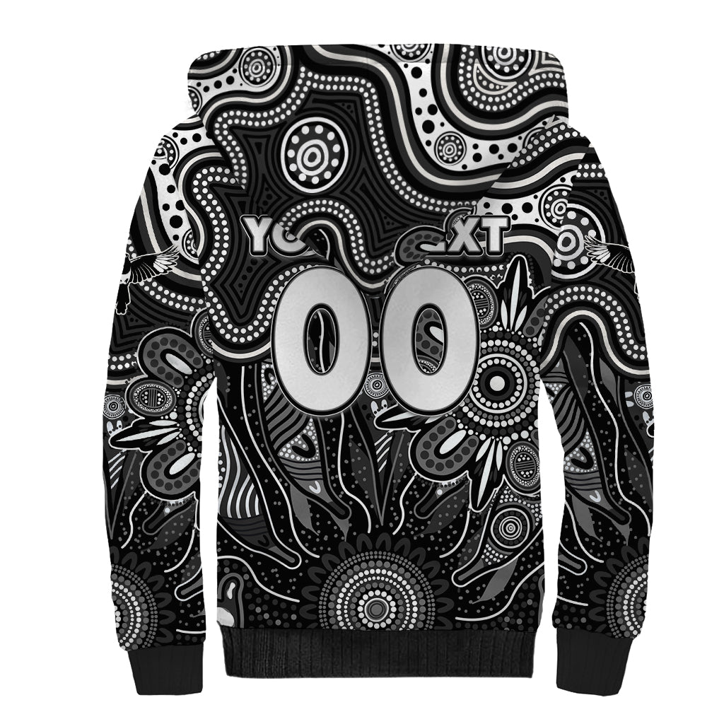 Personalised Magpies NAIDOC Week 2024 Sherpa Hoodie Aussie Aboriginal Art