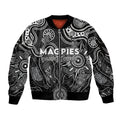 Personalised Magpies NAIDOC Week 2024 Sleeve Zip Bomber Jacket Aussie Aboriginal Art