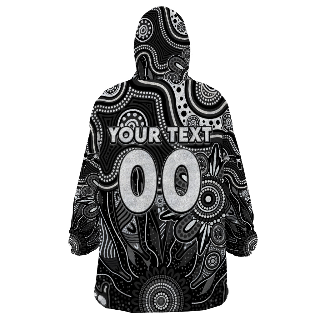 Personalised Magpies NAIDOC Week 2024 Wearable Blanket Hoodie Aussie Aboriginal Art