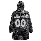 Personalised Magpies NAIDOC Week 2024 Wearable Blanket Hoodie Aussie Aboriginal Art