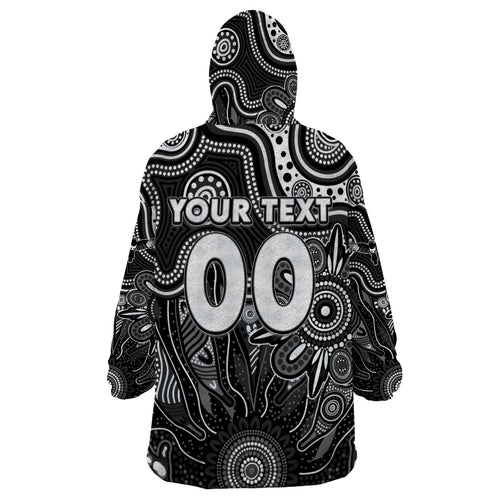Personalised Magpies NAIDOC Week 2024 Wearable Blanket Hoodie Aussie Aboriginal Art