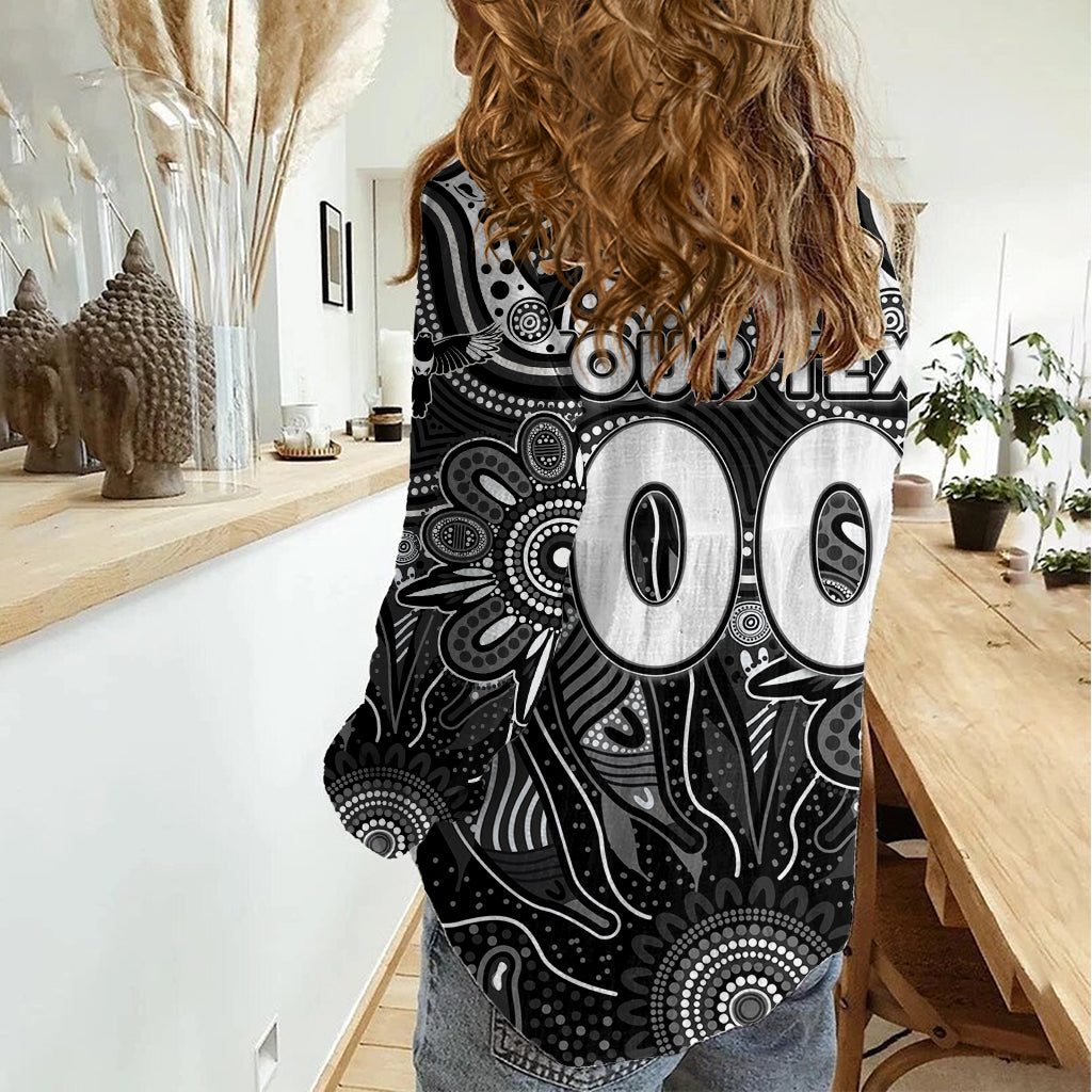 Personalised Magpies NAIDOC Week 2024 Women Casual Shirt Aussie Aboriginal Art