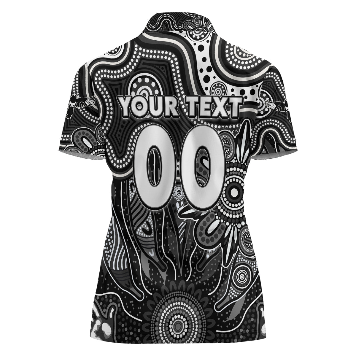 Personalised Magpies NAIDOC Week 2024 Women Polo Shirt Aussie Aboriginal Art