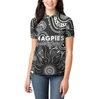 Personalised Magpies NAIDOC Week 2024 Women Polo Shirt Aussie Aboriginal Art