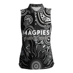 Personalised Magpies NAIDOC Week 2024 Women Sleeveless Polo Shirt Aussie Aboriginal Art