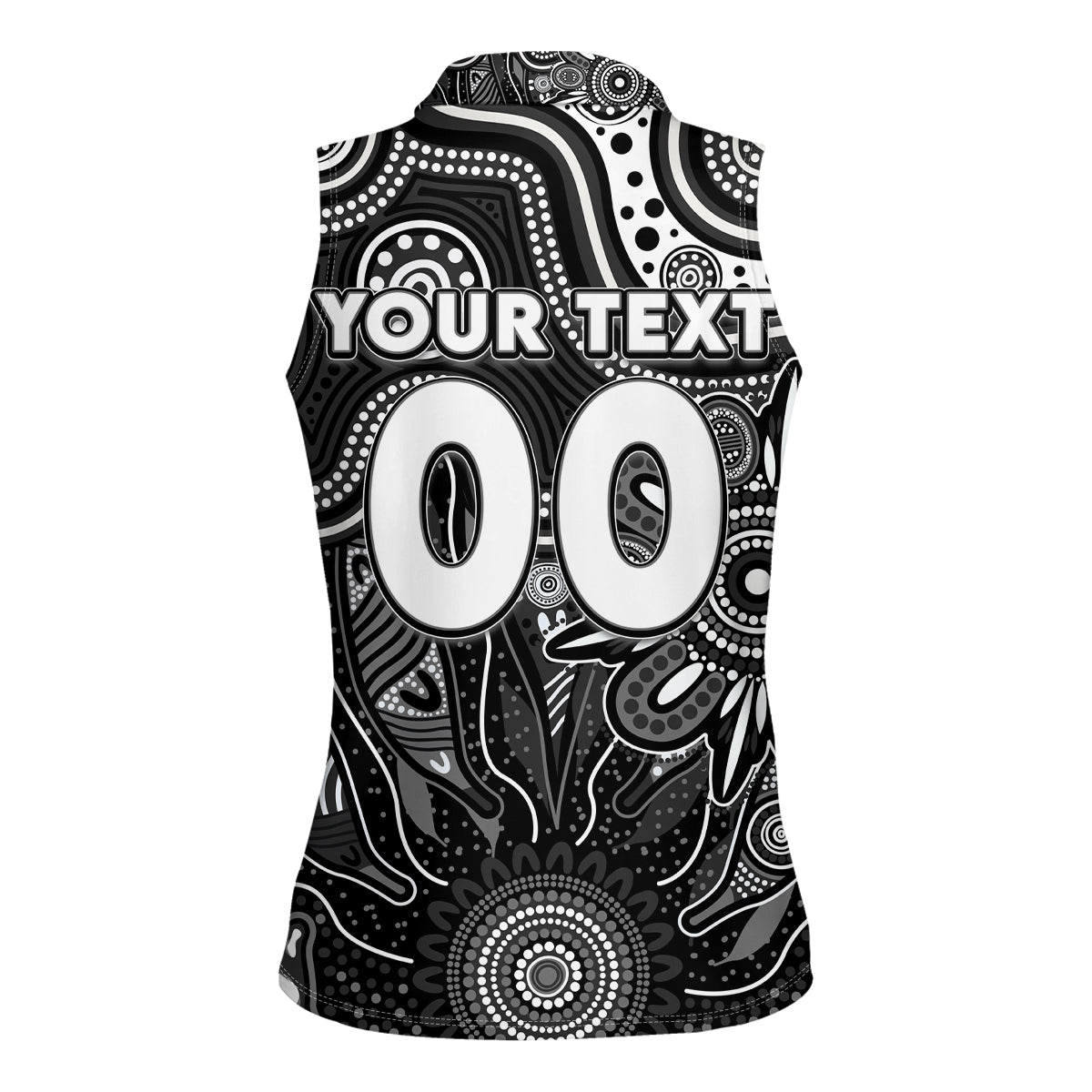 Personalised Magpies NAIDOC Week 2024 Women Sleeveless Polo Shirt Aussie Aboriginal Art