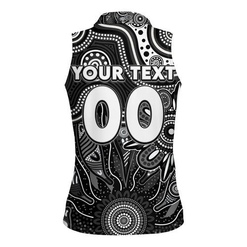 Personalised Magpies NAIDOC Week 2024 Women Sleeveless Polo Shirt Aussie Aboriginal Art