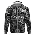 Personalised Magpies NAIDOC Week 2024 Zip Hoodie Aussie Aboriginal Art