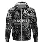 Personalised Magpies NAIDOC Week 2024 Zip Hoodie Aussie Aboriginal Art