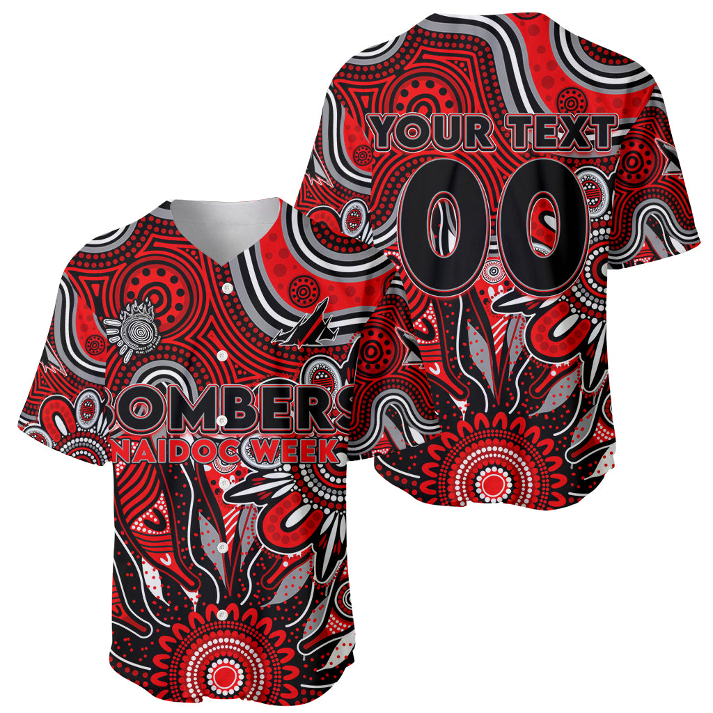 Personalised Bombers NAIDOC Week 2024 Baseball Jersey Aussie Aboriginal Art