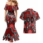 Personalised Bombers NAIDOC Week 2024 Couples Matching Mermaid Dress and Hawaiian Shirt Aussie Aboriginal Art