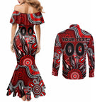 Personalised Bombers NAIDOC Week 2024 Couples Matching Mermaid Dress and Long Sleeve Button Shirt Aussie Aboriginal Art
