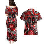 Personalised Bombers NAIDOC Week 2024 Couples Matching Puletasi and Hawaiian Shirt Aussie Aboriginal Art