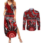 Personalised Bombers NAIDOC Week 2024 Couples Matching Summer Maxi Dress and Long Sleeve Button Shirt Aussie Aboriginal Art