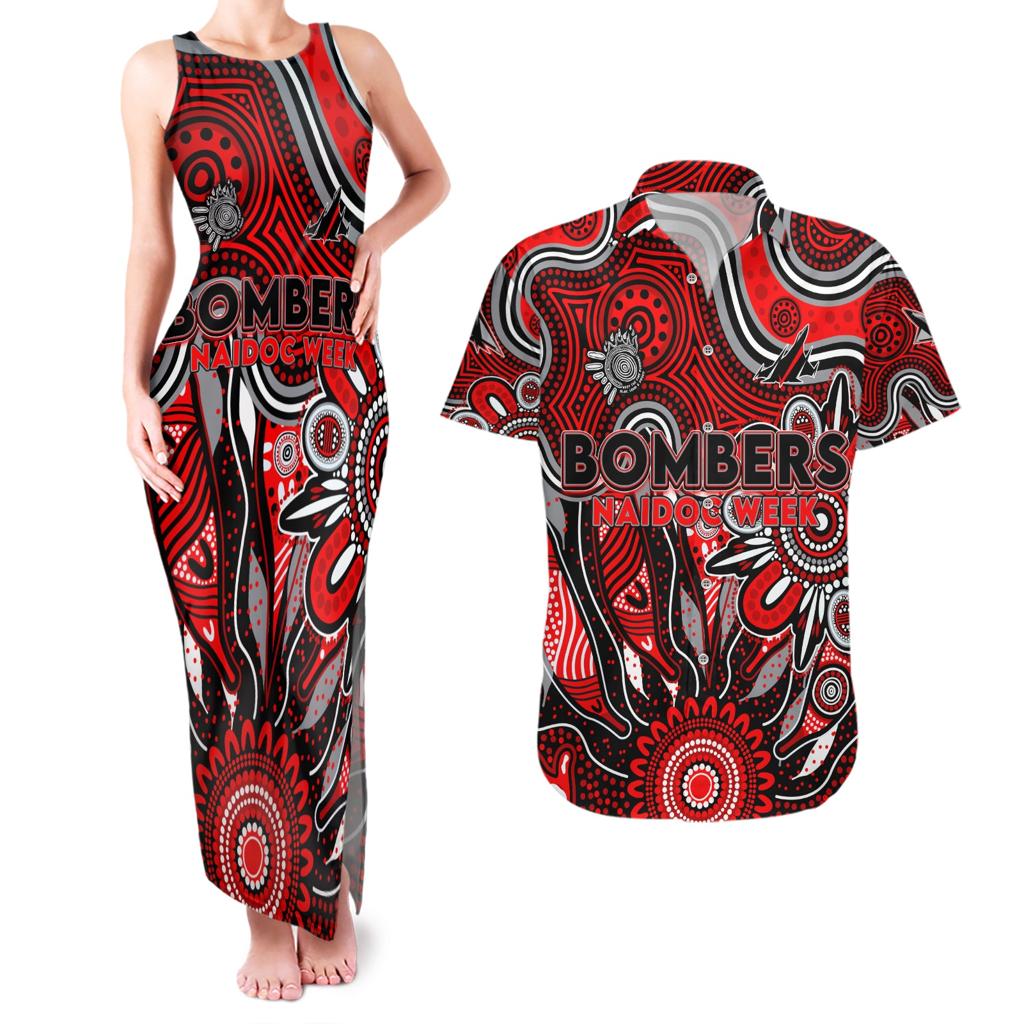 Personalised Bombers NAIDOC Week 2024 Couples Matching Tank Maxi Dress and Hawaiian Shirt Aussie Aboriginal Art