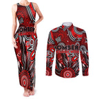 Personalised Bombers NAIDOC Week 2024 Couples Matching Tank Maxi Dress and Long Sleeve Button Shirt Aussie Aboriginal Art